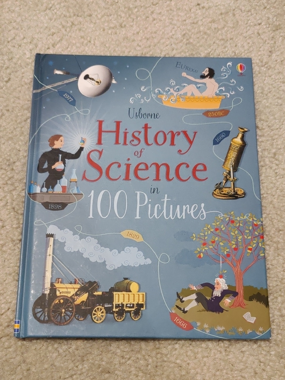 Usborne History of Science in 100 Pictures Illustrated Hardcover Y2K Cottagecore